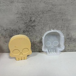 Halloween Theme Candles Silicone Molds, Epoxy Resin Candle Making, Skull, 110x85x24mm(SIL-B075-07F)