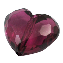 Transparent Acrylic Beads, Heart, Purple, about 25mm long, 28.5mm wide, 16mm thick, hole: 3mm(X-PL318Y-8)
