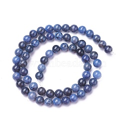 Natural Dumortierite Quartz Beads Strands, Round, 6mm, Hole: 0.7mm, about 62pcs/strand, 15.5 inch(39.5cm)(G-P424-B-6mm)