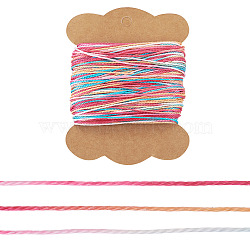 50M Gradient Color Waxed Polyester Cords, Round, Colorful, 1mm(YC-TADJ0001-04B)