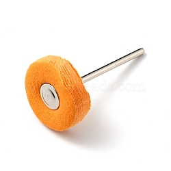 Multifunctional Flat Round Head Cloth Polishing Bits, Mandrel Mounted Grinding Buffing Accessories, with Iron Axis, for Metal, Jade, Glass, Jewelry, Dark Orange, 4.15x0.2cm(TOOL-D057-06P-02)