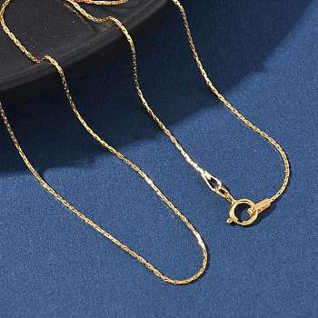 Brass Cardano Chain Necklaces for Women Men, Real 14K Gold Filled, 16.10 inch(40.9cm)