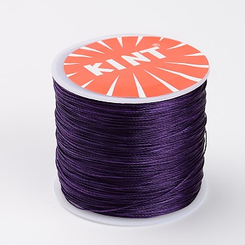Round Waxed Polyester Cords, Purple, 0.45mm, about 174.97 yards(160m)/roll