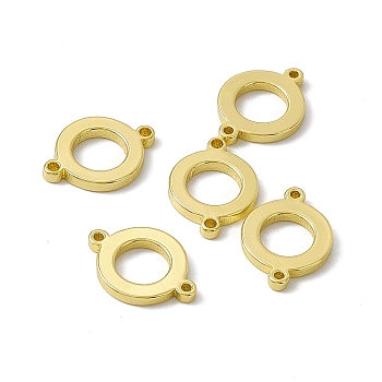 Rack Plating Brass Connector Charms, Real 18K Gold Plated, Long-Lasting Plated, Cadmium Free & Nickel Free & Lead Free, Letter Links, Letter.O, 14x10x1.5mm, Hole: 1mm