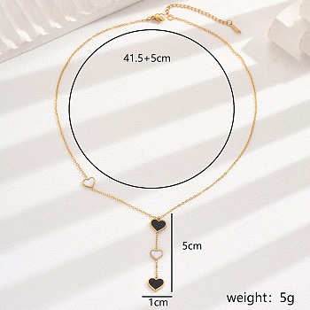 Stainless Steel Y-Shaped Necklaces for Women, Heart