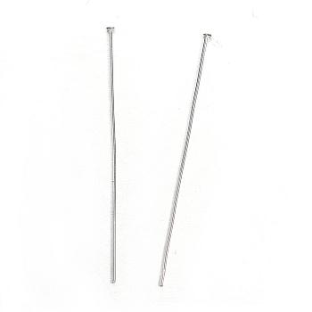 304 Stainless Steel Flat Head Pins, Stainless Steel Color, 50x0.8mm, Head: 1.8mm