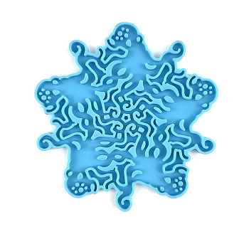 DIY Christmas Snowflake Pendant Food Grade Silicone Molds, Resin Casting Molds, for UV Resin, Epoxy Resin Jewelry Making, Octopus, 125x122x6mm