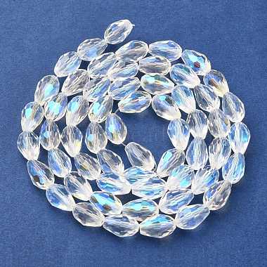 Chapelets de perles en verre galvanoplastique(EGLA-E010-8x12mm-AB01)-2