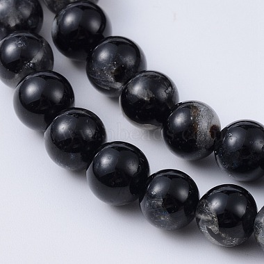 Natural Black Tourmaline Beads Strands(G-F666-05A-6mm)-3