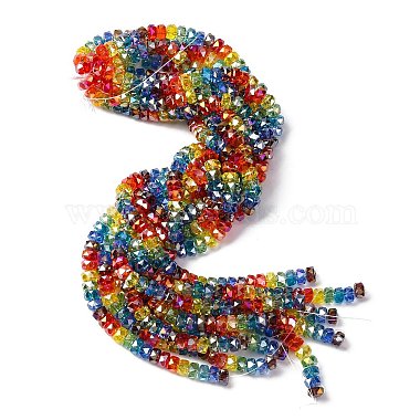 Electraoplate & Gradient Color Glass Beads Strands(LAMP-M023-01)-2