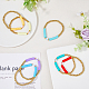 7Pcs 7 Color Polymer Clay Disc & Acrylic Heart & CCB Beaded Stretch Bracelets Set(BJEW-FI0001-61)-5