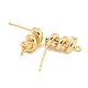 Brass Micro Pave Cubic Zirconia Stud Earring Findings(KK-U015-01G)-2