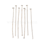 Iron Flat Head Pins, Cadmium Free & Lead Free, Platinum, 35x0.75~0.8mm, 20 Gauge, about 5400pcs/1000g, Head: 2mm(HP3.5cm)