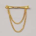 Alloy Hanging Chain Brooch, Golden, 86x60x5mm(FIND-WH20019-13G)