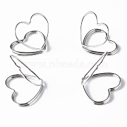 Mini Iron Place Card Holders, Cute Table Card Holders, for Wedding, Parties, Heart, Platinum, 25~29x29~31x24~26mm(ODIS-N022-01P)