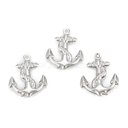 316 Surgical Stainless Steel Pendants, Anchor, Stainless Steel Color, 24x18.5x3mm, Hole: 1mm(STAS-C026-23P)