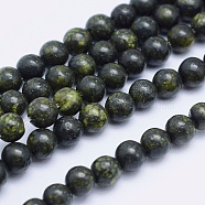 Natural Serpentine/Green Lace Stone Beads Strands, Round, 10mm, Hole: 1mm, about 37pcs/strand, 14.5 inch(37cm)(X-G-P345-01-10mm)