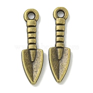 Tibetan Style Alloy Pendants, Lead Free & Cadmium Free, Shovel Shapes, Antique Bronze, 24.5x7x2mm, Hole: 2mm, about 1052pcs/1000g(TIBE-I026-6008AB)