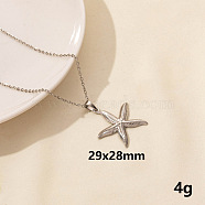 Stainless Steel Starfish Pendant Necklaces for Women(MD4467-1)