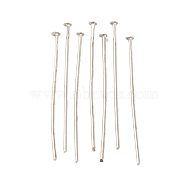 Iron Flat Head Pins, Cadmium Free & Lead Free, Platinum, 35x0.75~0.8mm, 20 Gauge, about 5400pcs/1000g, Head: 2mm(HP3.5cm)