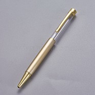 Creative Empty Tube Ballpoint Pens, with Black Ink Pen Refill Inside, for DIY Glitter Epoxy Resin Crystal Ballpoint Pen Herbarium Pen Making, Golden, Gold, 140x10mm(AJEW-L076-A35)