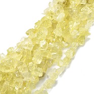 Raw Rough Natural Lemon Quartz Beads Strands, Nuggets, 8~18x7~14x4~11mm, Hole: 1.2mm, about 50~51pcs/strand, 16.14''(41cm)(G-E576-26)