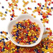 Glass Beads, Faceted, Rondelle, Gold, 4x3mm, Hole: 0.4mm, about 820pcs/60g(EGLA-A034-SM4mm-47)