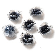 Flower Bead Cap, for DIY Jewelry Making, Black, 25~27x11~13mm, Hole: 1~1.4mm(SACR-C002-08C)