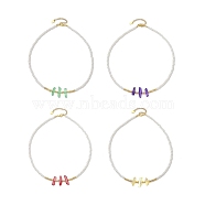 4Pcs 4 Styles ABS Plastic Imitation Pearl Beaded Necklaces, Natural Quartz Crystal Points Bead Necklaces, Dyed, 16.85 inch(42.8cm), 1pc/style(NJEW-JN04859)