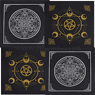 4Pcs 2 Styles Non-woven Square Altar Tarot Tablecloth, Star Sun Moon Tablecloth, Black, 490x490x0.3mm, 2pcs/style(AJEW-CN0002-23)