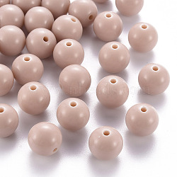 Opaque Acrylic Beads, Round, PeachPuff, 16x15mm, Hole: 2.8mm(X-MACR-S370-C16mm-34)
