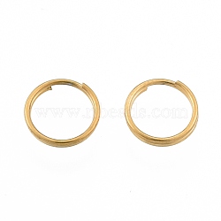 304 Stainless Steel Split Rings, Double Loops Jump Rings, Golden, 8x1.5mm, Inner Diameter: 6.5mm, Single Wire: 0.7mm(STAS-N092-171B-01G)