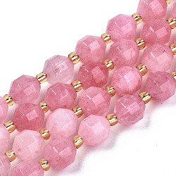 Natural Dolomite Beads Strands, Faceted, Dyed, Round, Pearl Pink, 8x8mm, Hole: 1.2mm, about 33pcs/strand, 15.16 inch~15.35 inch(38.5cm~39cm)(G-T131-85A-08)