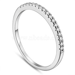 SHEGRACE Rhodium Plated 925 Sterling Silver Rings, with Grade AAA Cubic Zirconia, Platinum, Size 7, 17.6mm(JR727A-02)