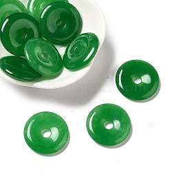 Natural Malaysia Jade Pendants, Dyed, Donut/Pi Disc, Donut Width: 9.5~10mm, 24~25x4~5mm, Hole: 5mm(X-G-R418-26)