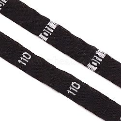 Polyester Size Label(110), for Children Garment Accessories, Black, 11x0.4mm, about 500pcs/bundle(DIY-WH0304-181D)