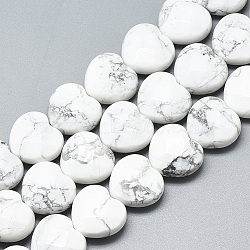 Natural Howlite Beads Strands, Faceted, Heart, 14.5~15x15~15.5x7~8mm, Hole: 1.2mm, about 14pcs/strand, 7.6 inch(X-G-S357-E02-13)