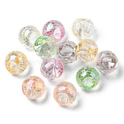 AB Color Plating Iridescent Acrylic Beads, Faceted, Round, Mixed Color, 13x13.5x12.5mm, Hole: 3mm(OACR-R256-06)