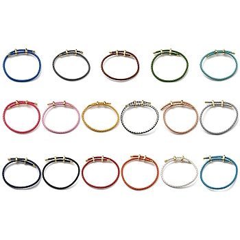 Leather Braided Cord Bracelets, Adjustable Bracelet, Mixed Color, Inner Diameter: 5/8~2-7/8 inch(1.5~7.3cm)