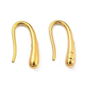 304 Stainless Steel Dangle Earrings, Teardrop, Real 18K Gold Plated, 14x6.5x3mm