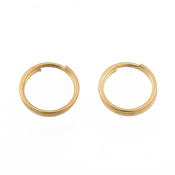 304 Stainless Steel Split Rings, Double Loops Jump Rings, Golden, 8x1.5mm, Inner Diameter: 6.5mm, Single Wire: 0.7mm