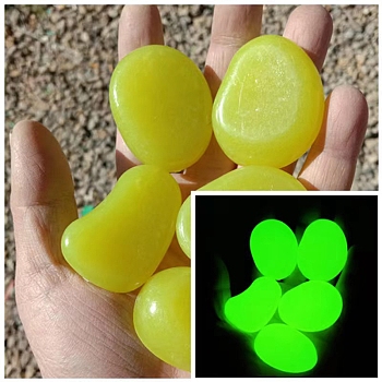 Resin Imitation Luminous Stone Display Decoration, Nuggest, Yellow, 45mm