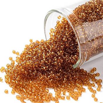 TOHO Round Seed Beads, Japanese Seed Beads, (2C) Transparent Topaz, 15/0, 1.5mm, Hole: 0.7mm, about 3000pcs/10g