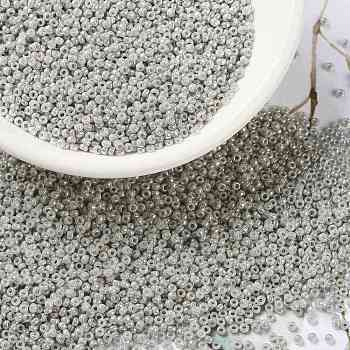 MIYUKI Round Rocailles Beads, Japanese Seed Beads, (RR1866) Opaque Gray Luster, 15/0, 1.5mm, Hole: 0.7mm, about 5555pcs/bottle, 10g/bottle