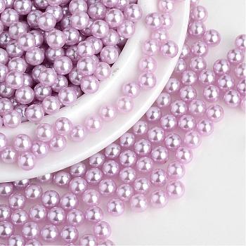 Imitation Pearl Acrylic Beads, No Hole, Round, Plum, 1.5~2mm, about 10000pcs/bag