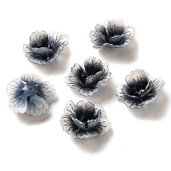 Flower Bead Cap, for DIY Jewelry Making, Black, 25~27x11~13mm, Hole: 1~1.4mm