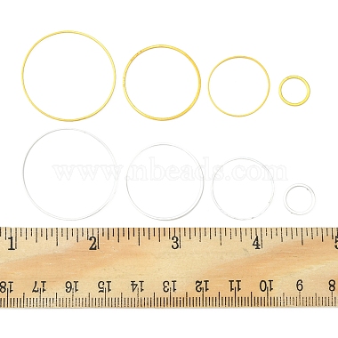 80 個 8 スタイルの真鍮製リンク リング(KK-FS0001-15)-6