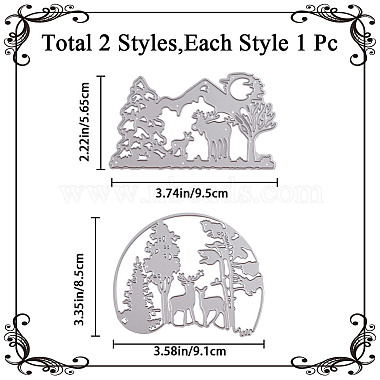 2Pcs 2 Styles Forest Theme Carbon Steel Cutting Dies Stencils(DIY-GF0007-14)-2