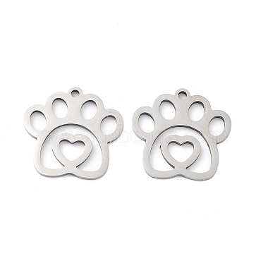 Stainless Steel Color Paw Print 201 Stainless Steel Pendants