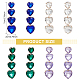 4 Pairs 4 Colors Glass Heart Dangle Stud Earrings(EJEW-AN0004-56)-2